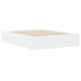White engineered wood bed with drawers 135x190 cm by , Beds and slatted bases - Ref: Foro24-3207308, Price: 187,88 €, Discoun...
