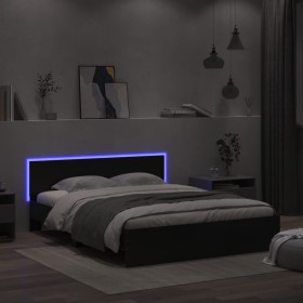 Bettrahmen mit schwarzem Kopfteil und LED-Leuchten 160 x 200 cm von , Betten und Lattenroste - Ref: Foro24-3207596, Preis: 23...