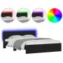Estructura de cama cabecero y luces LED negra160x200 cm de , Camas y somieres - Ref: Foro24-3207596, Precio: 227,78 €, Descue...