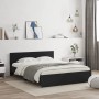 Black headboard bed frame and LED lights160x200 cm by , Beds and slatted bases - Ref: Foro24-3207596, Price: 232,22 €, Discou...