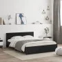 Estructura de cama cabecero y luces LED negra160x200 cm de , Camas y somieres - Ref: Foro24-3207596, Precio: 227,78 €, Descue...