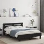 Bed frame with headboard and LED lights black 120x190 cm by , Beds and slatted bases - Ref: Foro24-3207575, Price: 181,04 €, ...