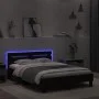 Bed frame with headboard and LED lights black 120x190 cm by , Beds and slatted bases - Ref: Foro24-3207575, Price: 181,04 €, ...