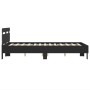 Bed frame with headboard and LED lights black 135x190 cm by , Beds and slatted bases - Ref: Foro24-3207568, Price: 166,70 €, ...