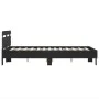 Bed frame with headboard and LED lights black 135x190 cm by , Beds and slatted bases - Ref: Foro24-3207568, Price: 165,59 €, ...