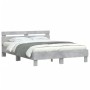 Concrete gray headboard bed frame and LED lights 140x190cm by , Beds and slatted bases - Ref: Foro24-3207563, Price: 160,57 €...