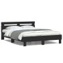Estructura de cama con cabecero y luces LED negro 140x190 cm de , Camas y somieres - Ref: Foro24-3207561, Precio: 165,95 €, D...