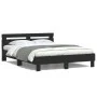 Estructura de cama con cabecero y luces LED negro 140x190 cm de , Camas y somieres - Ref: Foro24-3207561, Precio: 163,23 €, D...