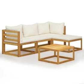 Garden furniture and cushions set 5 pieces solid acacia wood by vidaXL, Garden sets - Ref: Foro24-45916, Price: 500,18 €, Dis...