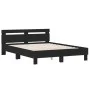Estructura de cama con cabecero y luces LED negro 140x190 cm de , Camas y somieres - Ref: Foro24-3207561, Precio: 163,23 €, D...