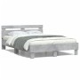 Concrete gray headboard bed frame and LED lights 120x190cm by , Beds and slatted bases - Ref: Foro24-3207577, Price: 154,13 €...