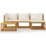 Garden furniture and cushions set 5 pieces solid acacia wood by vidaXL, Garden sets - Ref: Foro24-45916, Price: 471,23 €, Dis...