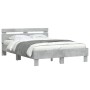 Concrete gray headboard bed frame and LED lights 120x190cm by , Beds and slatted bases - Ref: Foro24-3207577, Price: 154,13 €...
