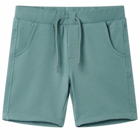 Pantalones cortos infantiles con cordón color azul petróleo