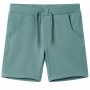 Pantalones cortos infantiles con cordón color azul petróleo claro 128 de , Pantalones de niños - Ref: Foro24-11632, Precio: 9...