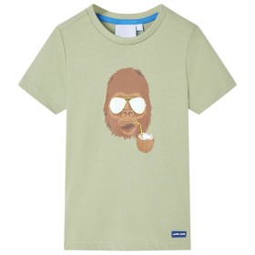 Light khaki short-sleeved children's t-shirt size 116 by , Kids T-shirts - Ref: Foro24-11611, Price: 8,20 €, Discount: %