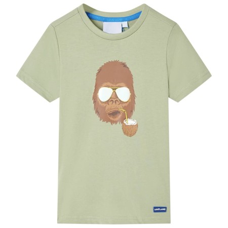 Light khaki short-sleeved children's t-shirt size 116 by , Kids T-shirts - Ref: Foro24-11611, Price: 8,20 €, Discount: %