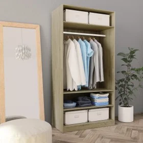 Armario de madera contrachapada roble sonoma 100x50x200 cm de vidaXL, Armarios roperos - Ref: Foro24-800228, Precio: 170,80 €...
