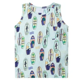 Sleeveless soft blue mélange children's t-shirt size 104 by , Kids T-shirts - Ref: Foro24-11775, Price: 8,32 €, Discount: %