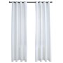 Cortinas opacas anillas de metal 2 pzs blanco crudo 140x175 cm