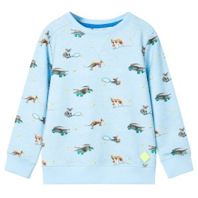 Light blue mélange children's sweatshirt 116 by , Kids T-shirts - Ref: Foro24-11901, Price: 13,01 €, Discount: %