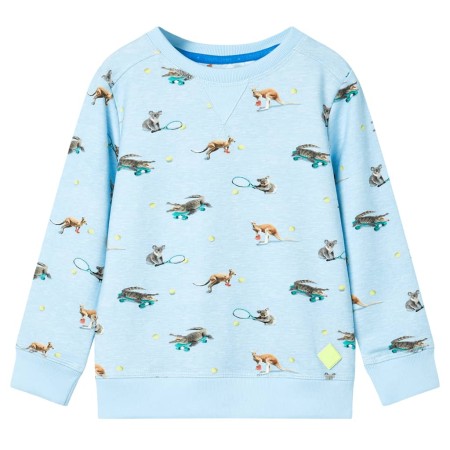 Light blue mélange children's sweatshirt 116 by , Kids T-shirts - Ref: Foro24-11901, Price: 13,01 €, Discount: %