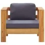 Gartenstuhl mit Kissen aus massivem dunkelgrauem Akazienholz von vidaXL, Modulare Sofas für den Außenbereich - Ref: Foro24-47...