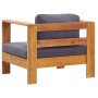 Gartenstuhl mit Kissen aus massivem dunkelgrauem Akazienholz von vidaXL, Modulare Sofas für den Außenbereich - Ref: Foro24-47...