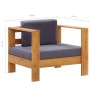 Garden chair with cushion solid dark gray acacia wood by vidaXL, Modular outdoor sofas - Ref: Foro24-47275, Price: 165,36 €, ...