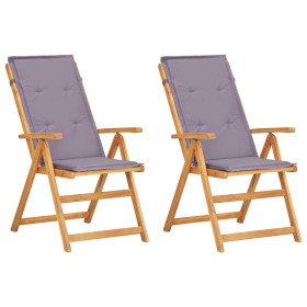 Reclining garden chairs 2 pcs solid acacia wood brown by vidaXL, Garden chairs - Ref: Foro24-45936, Price: 126,19 €, Discount: %