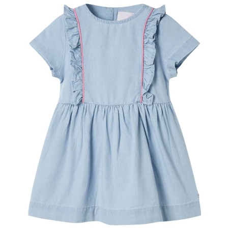 Vestido infantil con volantes azul suave 128 de , Vestidos de niños - Ref: Foro24-10907, Precio: 12,34 €, Descuento: %