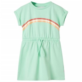 Vestido infantil con cordón verde chillón 128