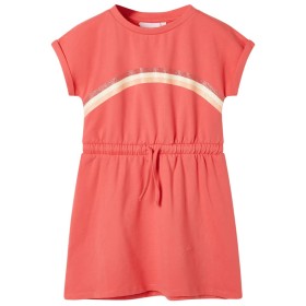 Vestido infantil con cordón color coral 128