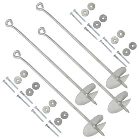Bodenanker 4 Stück verzinktes Metall 10x60 cm von vidaXL, Spikes zur Verankerung im Boden - Ref: Foro24-145501, Preis: 35,13 ...