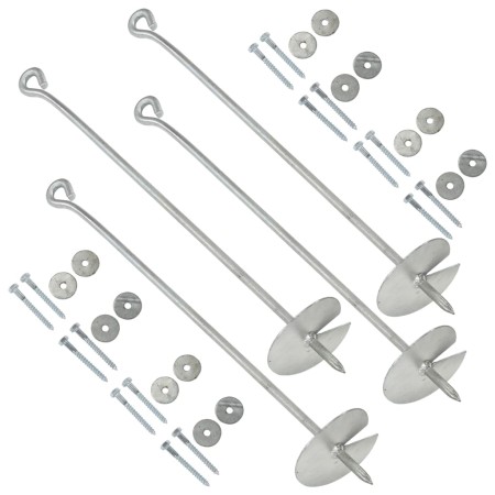 Bodenanker 4 Stück verzinktes Metall 10x60 cm von vidaXL, Spikes zur Verankerung im Boden - Ref: Foro24-145501, Preis: 35,13 ...