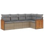 Set Gartensofas mit Kissen 5 Stück synthetisches Rattan beige von , Gartensets - Ref: Foro24-3260029, Preis: 349,92 €, Rabatt: %