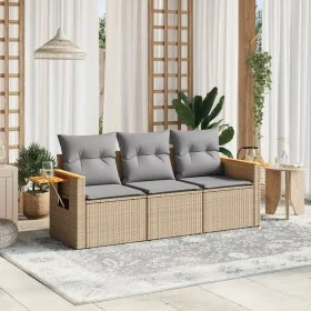 Garden sofa set with beige cushions 3 pieces PE rattan by , Garden sets - Ref: Foro24-3259000, Price: 219,51 €, Discount: %
