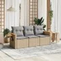 Set Gartensofas mit beigen Kissen 3 Stück PE Rattan von , Gartensets - Ref: Foro24-3259000, Preis: 219,51 €, Rabatt: %