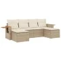 Garden sofa set with cushions 6 pieces beige synthetic rattan by , Garden sets - Ref: Foro24-3259461, Price: 429,62 €, Discou...