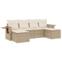 Gartensofa-Set mit Kissen, 6-teilig, beiges synthetisches Rattan von , Gartensets - Ref: Foro24-3259461, Preis: 441,58 €, Rab...