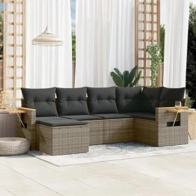 Set mit 6 Gartenmöbeln und Kissen synthetisches Rattangrau von , Gartensets - Ref: Foro24-3259421, Preis: 390,76 €, Rabatt: %