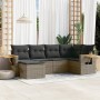 6-piece garden furniture set with gray synthetic rattan cushions by , Garden sets - Ref: Foro24-3259421, Price: 396,90 €, Dis...