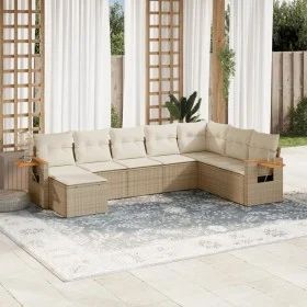 Garden sofa set with beige cushions, 8 pieces, PE rattan. by , Garden sets - Ref: Foro24-3259489, Price: 559,20 €, Discount: %