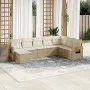 Garden sofa set with beige cushions, 8 pieces, PE rattan. by , Garden sets - Ref: Foro24-3259489, Price: 559,20 €, Discount: %