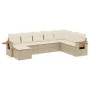 Garden sofa set with beige cushions, 8 pieces, PE rattan. by , Garden sets - Ref: Foro24-3259489, Price: 559,20 €, Discount: %