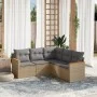 Garden sofa set with 5-piece synthetic rattan beige cushions by , Garden sets - Ref: Foro24-3258363, Price: 349,01 €, Discoun...
