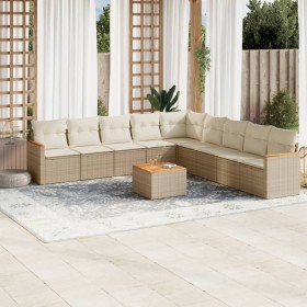 Set Gartensofas mit beigen Kissen 10 Stück synthetisches Rattan von , Gartensets - Ref: Foro24-3258467, Preis: 638,18 €, Raba...