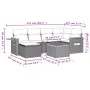 7-piece garden sofa set with gray PE rattan cushions by , Garden sets - Ref: Foro24-3259428, Price: 432,55 €, Discount: %