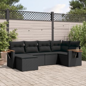 Set de sofás de jardín 6 piezas y cojines ratán sintético negro de , Conjuntos de jardín - Ref: Foro24-3259416, Precio: 450,3...