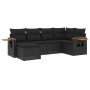 Set aus 6-teiligen Gartensofas und Kissen Kunstrattan schwarz von , Gartensets - Ref: Foro24-3259416, Preis: 450,37 €, Rabatt: %